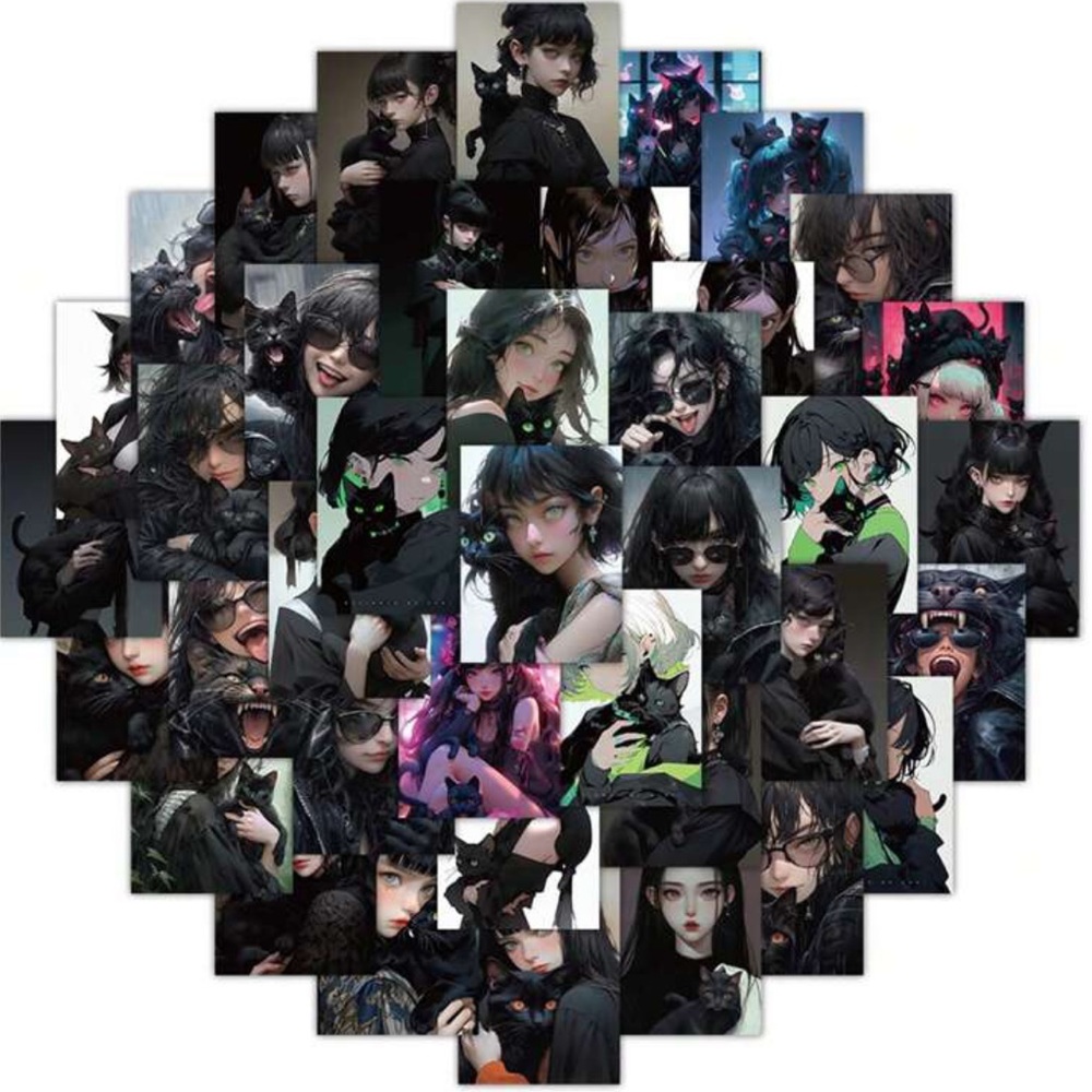 🀄️Dark Knight Manga Girl Sticker Bundle🀄️